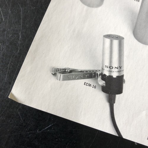 Trash Soon SONY microphone Spec Sheet Advertising ECM-19B ECM-12 ECM-16 - Picture 3 of 4