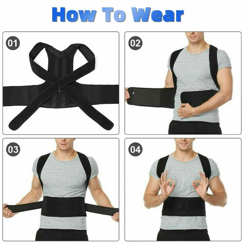 Medical Scoliosis Posture Corrector Spine Back Support Shoulder Brace Belt - Picture 9 of 11