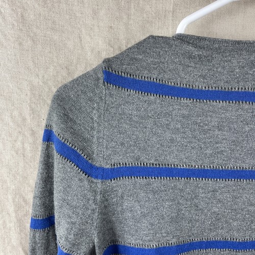 American Eagle Women's Gray/Blue Striped 3/4 Sleeve Open Front Cardigan Size S - Picture 19 of 21