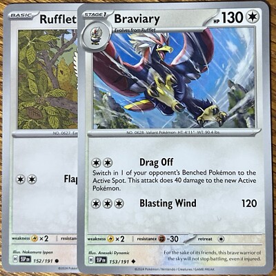Rufflet 152/191, Braviary 153/191 - Evo Line - Surging Sparks - Read ...