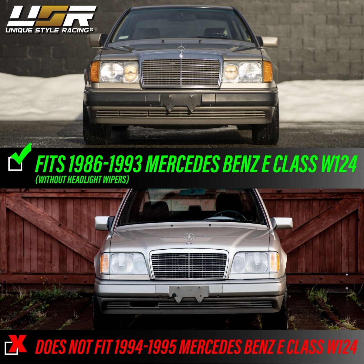 DEPO Euro Glass Headlights Set + Wiring Adapters For 86-93