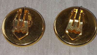 Boucles D'oreilles Moschino Années 80 - Clips Dorés - Alliage - Rare - Occasion Bon état