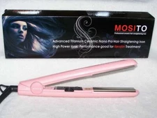 MOSITO Fastest Titanium Ceramic Hair Straightening Iron PINK Ionic Pro Nano 