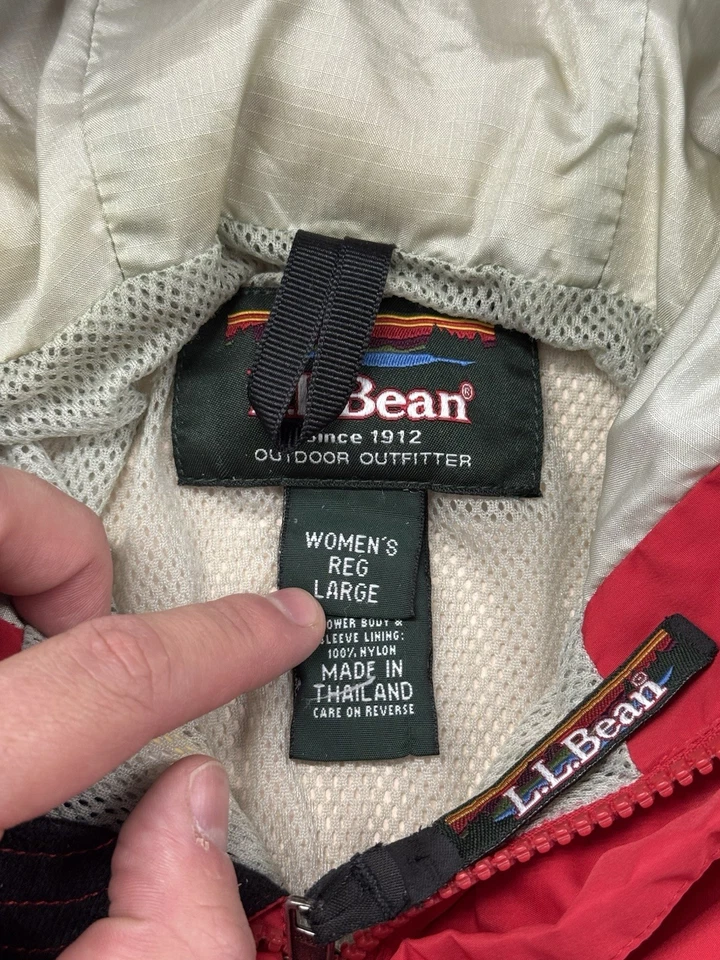 Vintage 90s LL Bean Gore-Tex Rain Jacket Women’s Size Large Red - Image 3 of 4