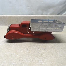 Vintage Early Stake Delivery Truck, Pressed Steel, Wyandotte Marx, Re-Paint 11"