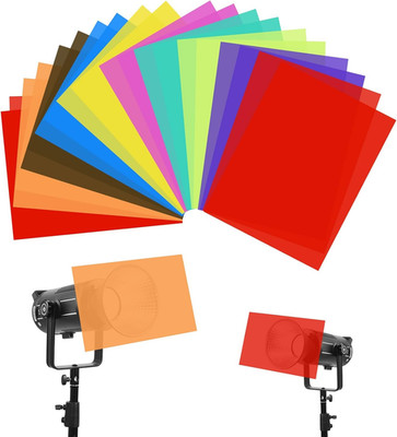 20 Pack Color Correction Gel Filters Transparent Lighting Color Film Sheets 9 Co