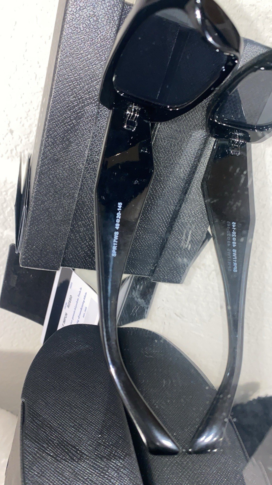 PRADA SPR17WS 1BO2O1 Men's Square Black Plastic Sunglasses Tinted Lens thumbnail 6