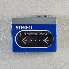 Stereo Personal Cassette Player Blue Portable
