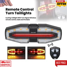 Wireless Remote Control Bike Turn Signal Taillight USB Rechargeable LED Light