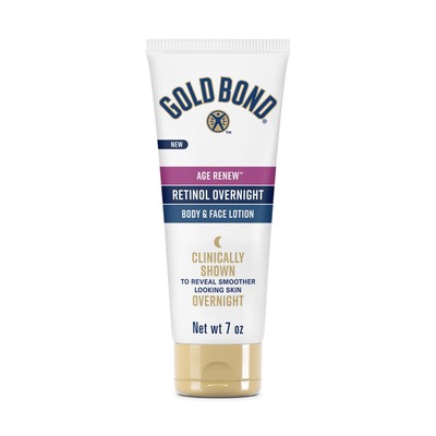 Gold Bond Age Renew Retinol Overnight Body & Face Lotion, with Retinol & Peptide