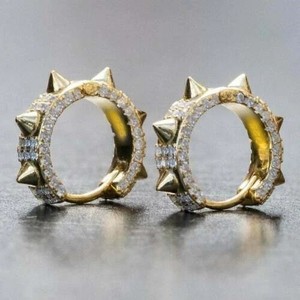 Authentic Gorgeous 18k Yellow Gold Plated Hoop Earrings Women Cubic Zirconia Jewelry Gifts