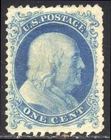 U.S. #40 Unused - 1875 1c Bright Blue ($650)