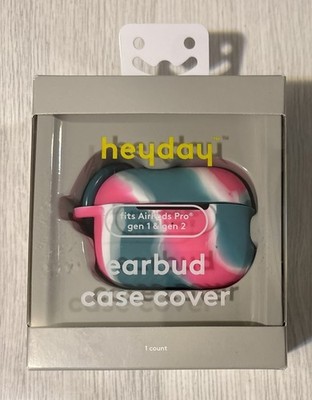 Heyday Apple AirPods Pro Case Compatible with Gen 1 & Gen 2, Pink/Teal/White