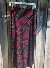 LAURA SCOTT Womens Maxi Skirt LRG Velvet Dark Floral Whimsigoth Fairy Grunge Y2K