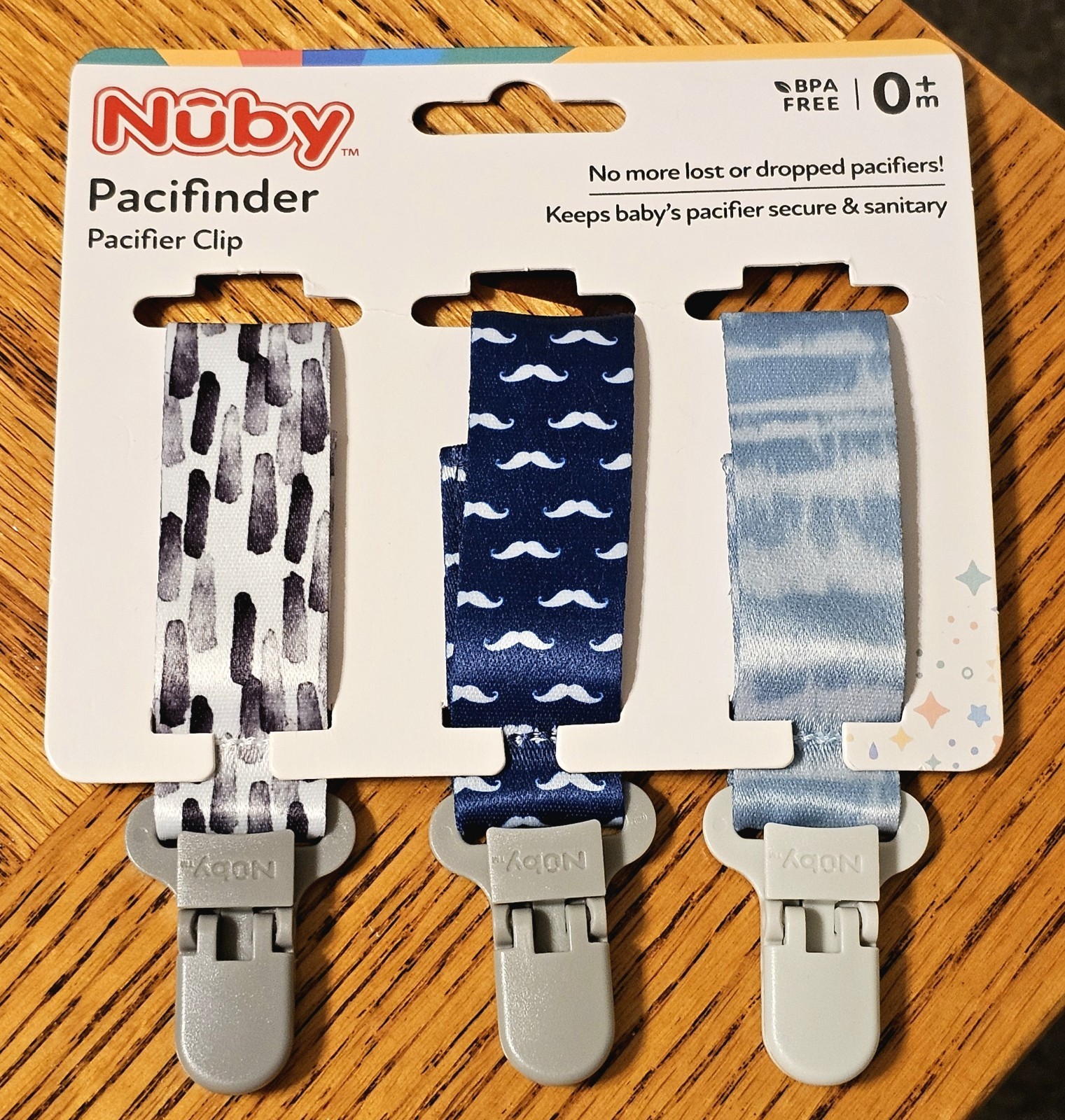 Nuby Pacifinder Pacifier Clips - Set of 3 - Blue - FREE SHIPPING!!!