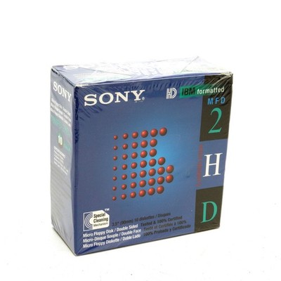 SEALED Sony 10 MFD-2HD DS IBM Formatted  1.44mb Micro Floppy Disks Box of 10