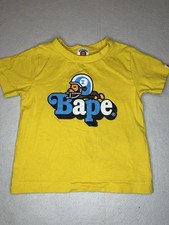 A Bathing Ape BAPE Kids Shirt Youth 100 Yellow Baby Milo Graphic Football Helmet