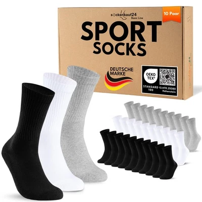 10-100 Paar Tennissocken Sportsocken Arbeitssocken Herren Damen Socken Baumwolle - Bild 1 von 4