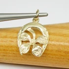 375 9ct 9k Yellow Gold Lucky Horseshoe Four Leaf Clover Charm Pendant, C206
