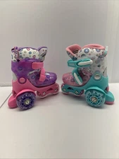 SULIFEEL Rainbow Hearts Adjustable Size XS 9-10 EU 25-28 Girl Roller Skates New