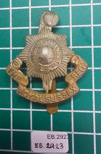 WW1 Royal Sussex Regiment Bi Metal Cap Badge EB.2923