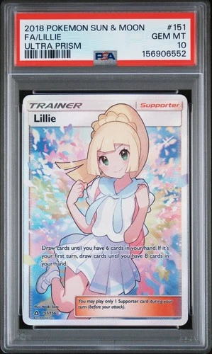 2018 POKEMON SUN & MOON ULTRA PRISM #151 FULL ART/LILLIE PSA 10
