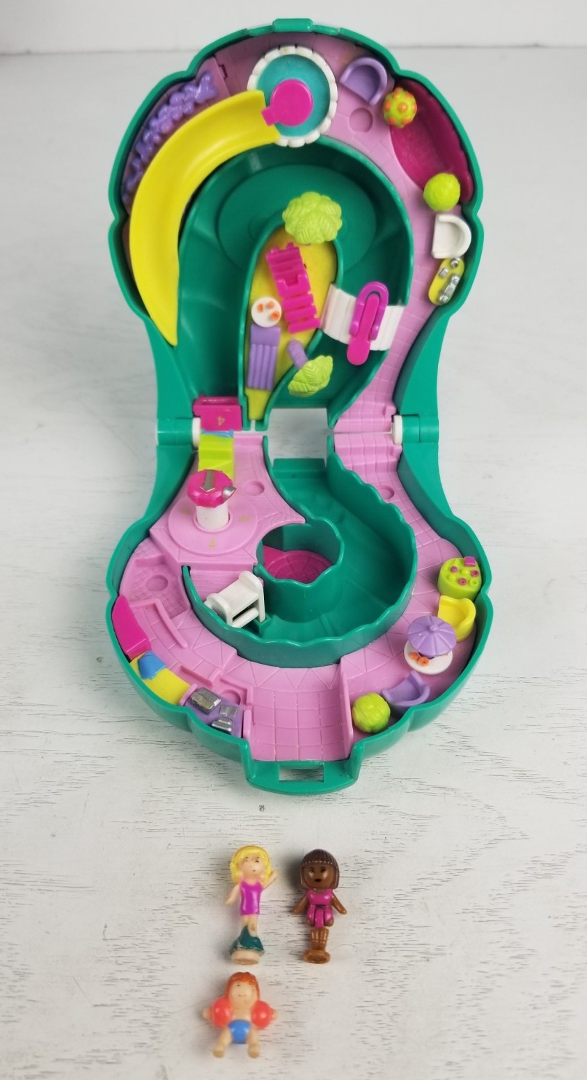 vintage 1995 Polly Pocket Splash 'n Slide Water Park playset Bluebird Incomplete