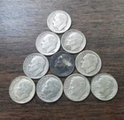 90% Silver Roosevelt Dimes Pre 1964 Silver Coin Lot (10) FREE SHIPPING