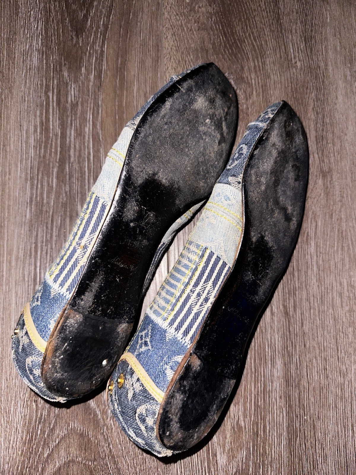 Louis Vuitton Denim Patchwork Logo Monogram Flats… - image 4