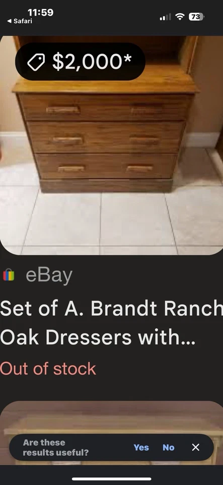 Cajonera vintage de roble rancho A. Brandt con 3 cajones Foto 2 de 4