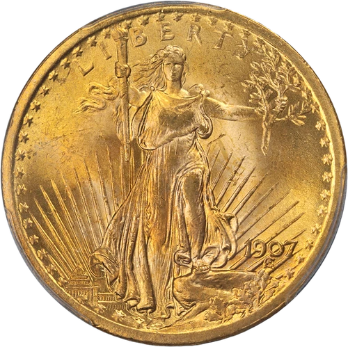 1907 Saint-Gaudens Gold $20 PCGS MS65 Superb Eye Appeal Nice Strike