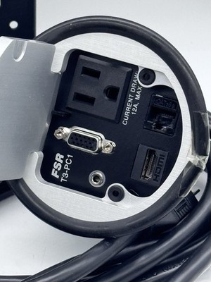 FSR T3 PC1D ALU 3.5  Round Table Box Aluminum HDMI VGA RJ45 Audio AC Power 17278