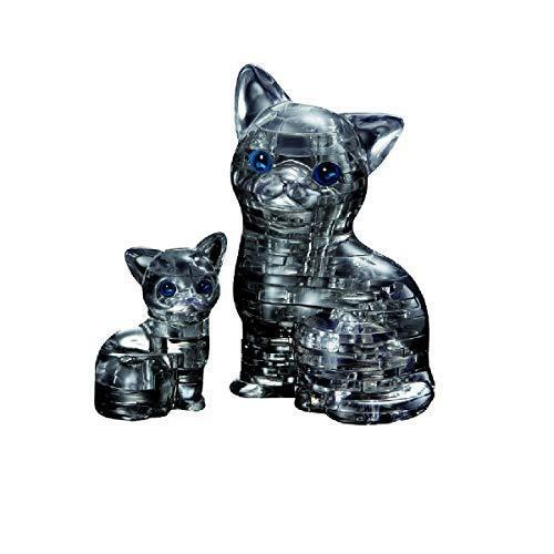 Original 3D Crystal Puzzle - Cat & Kitten Black - Picture 1 of 2