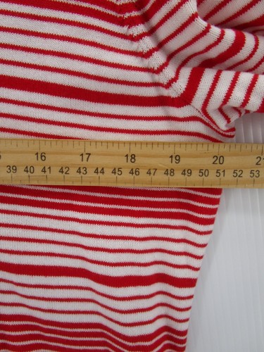 Tommy Hilfiger Sweater Women Large Red White Pullover Striped Knit V-Neck NEW - Picture 5 of 11