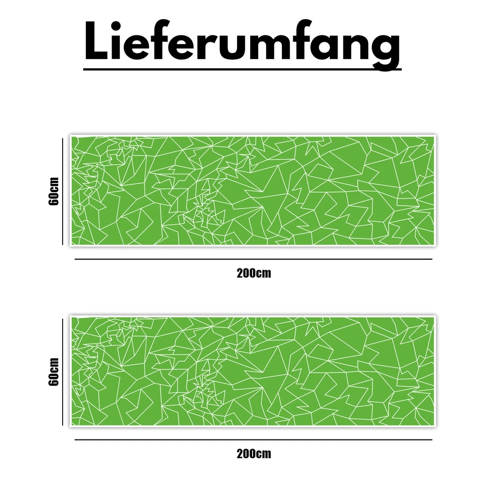 2er Set Auto Aufkleber Mosaik Scherben 200x60cm Geometrisch KX074 Grün - Bild 4 von 4