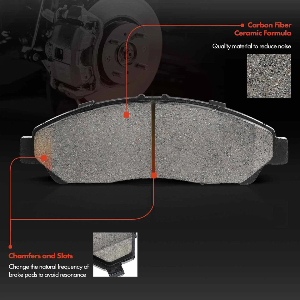Pastilla de freno delantera y trasera de cerámica + pinza de freno para Honda Pilot 2009-2015 V6 3,5 L Foto 3 de 4