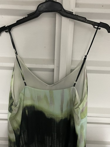 Spaghetti Strap dress multi colour lined dress splits on each side size 12 - Picture 8 of 8