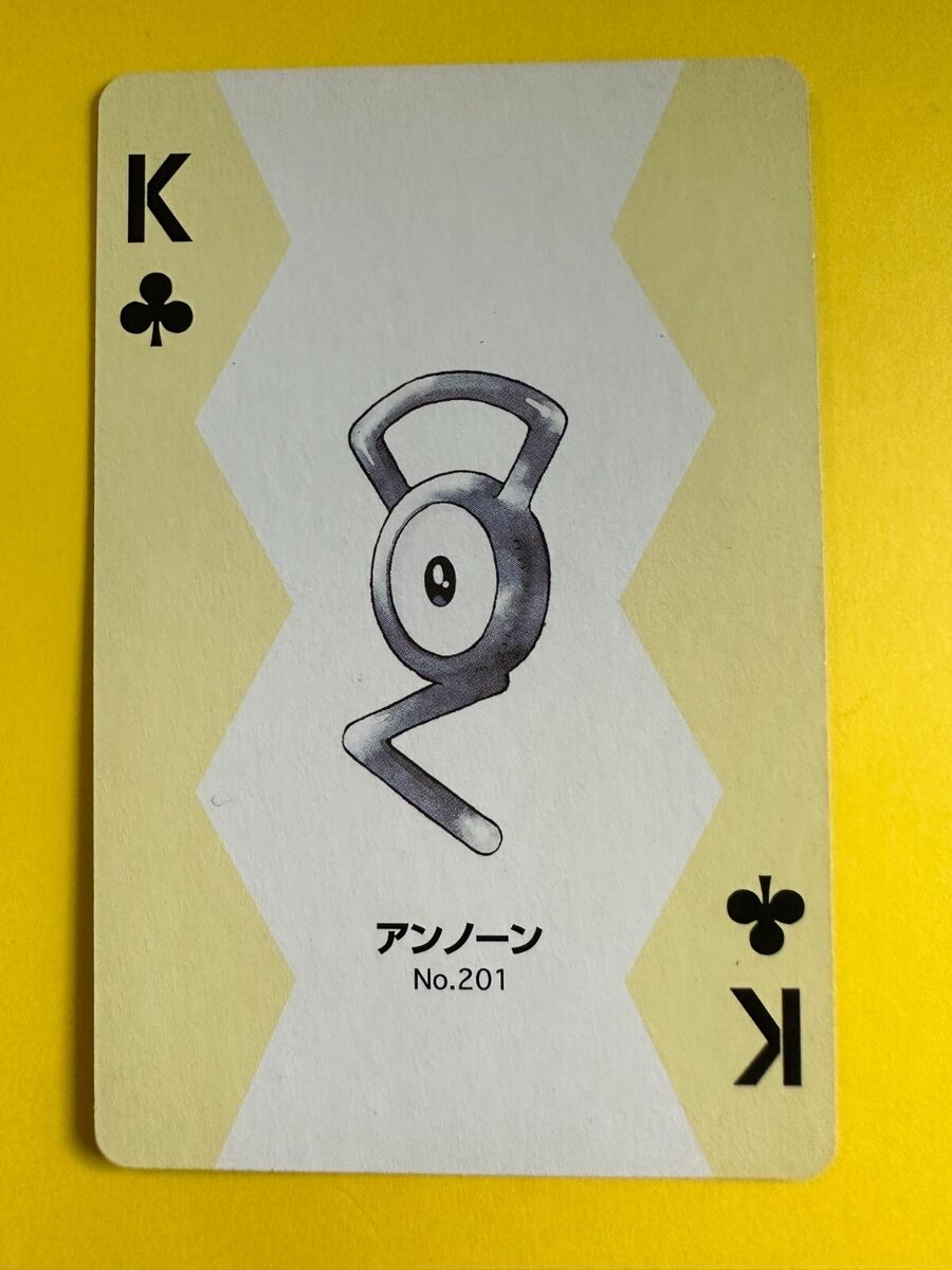 Unown Letter pokemon Playing Poker Card Silver Marill Nintendo Japanese