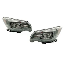 Set Headlights Headlamp Black Interior 84001SG291 For 2017-18 Subaru Forester