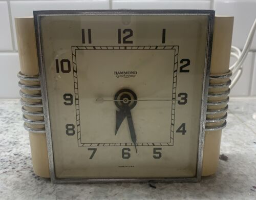 Vintage 1930’s Electric Art Deco Hammond Synchronous “Stewardess” Clock Working! - Picture 1 of 16