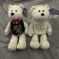 Set of 2 Limited Treasures Bride Groom Marry Me I Do Treasure Bears