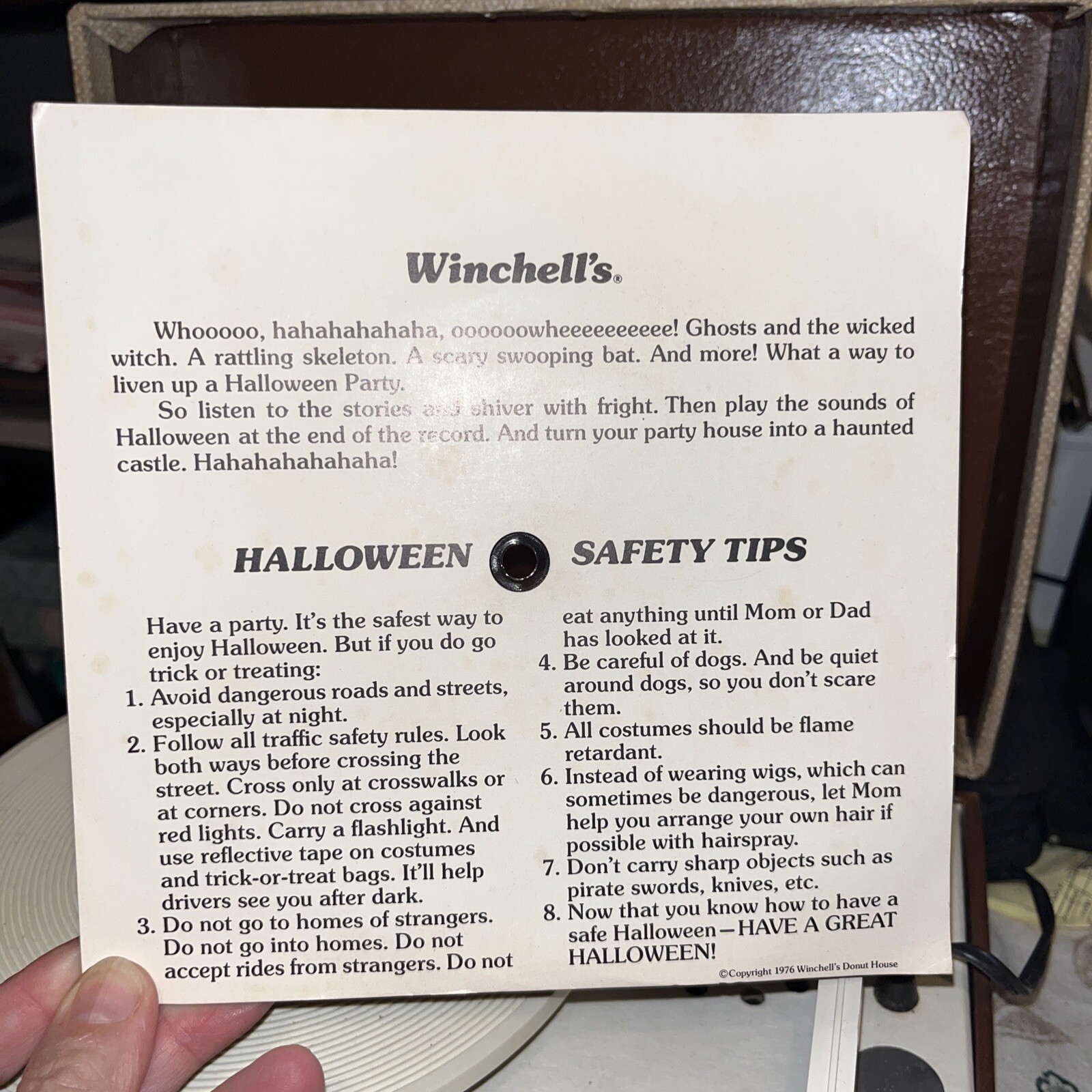 Winchell’s Donut House Halloween 7” Record 1976 Hear the Monsters