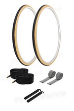 27 x 1 1/4 Bicycle Black/ Gum Wall Tires  Tubes Bike Touring Road Slick PRO 