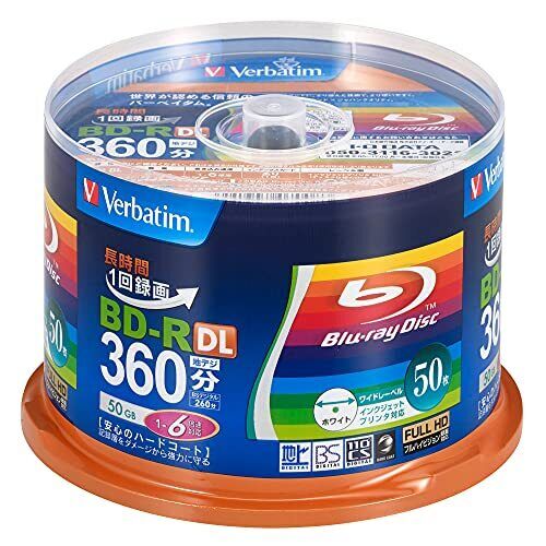 Verbatim Blank Blu-ray BD-R DL 50GB 1-6x 50 Discs VBR260RP50SV1 Printable Inkjet - Picture 1 of 7