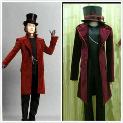NEW Charlie and the Chocolate Factory Willy Wonka cosplay costume/Fr