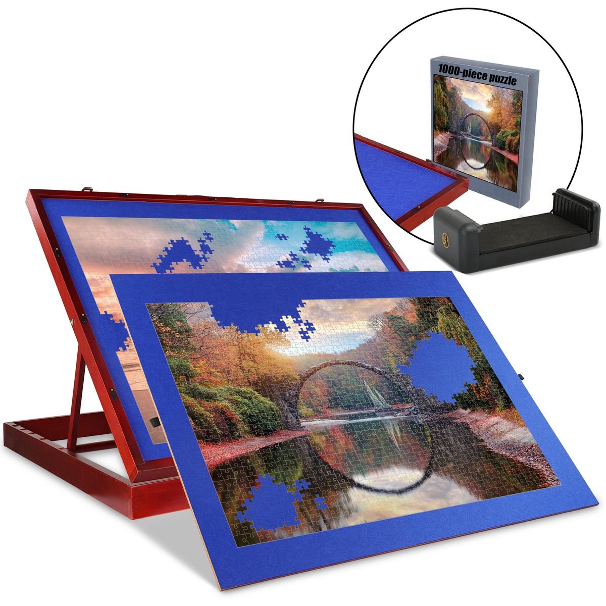Clearance-Jigitz Jigsaw Puzzle Board Easel - 26x35in Portable