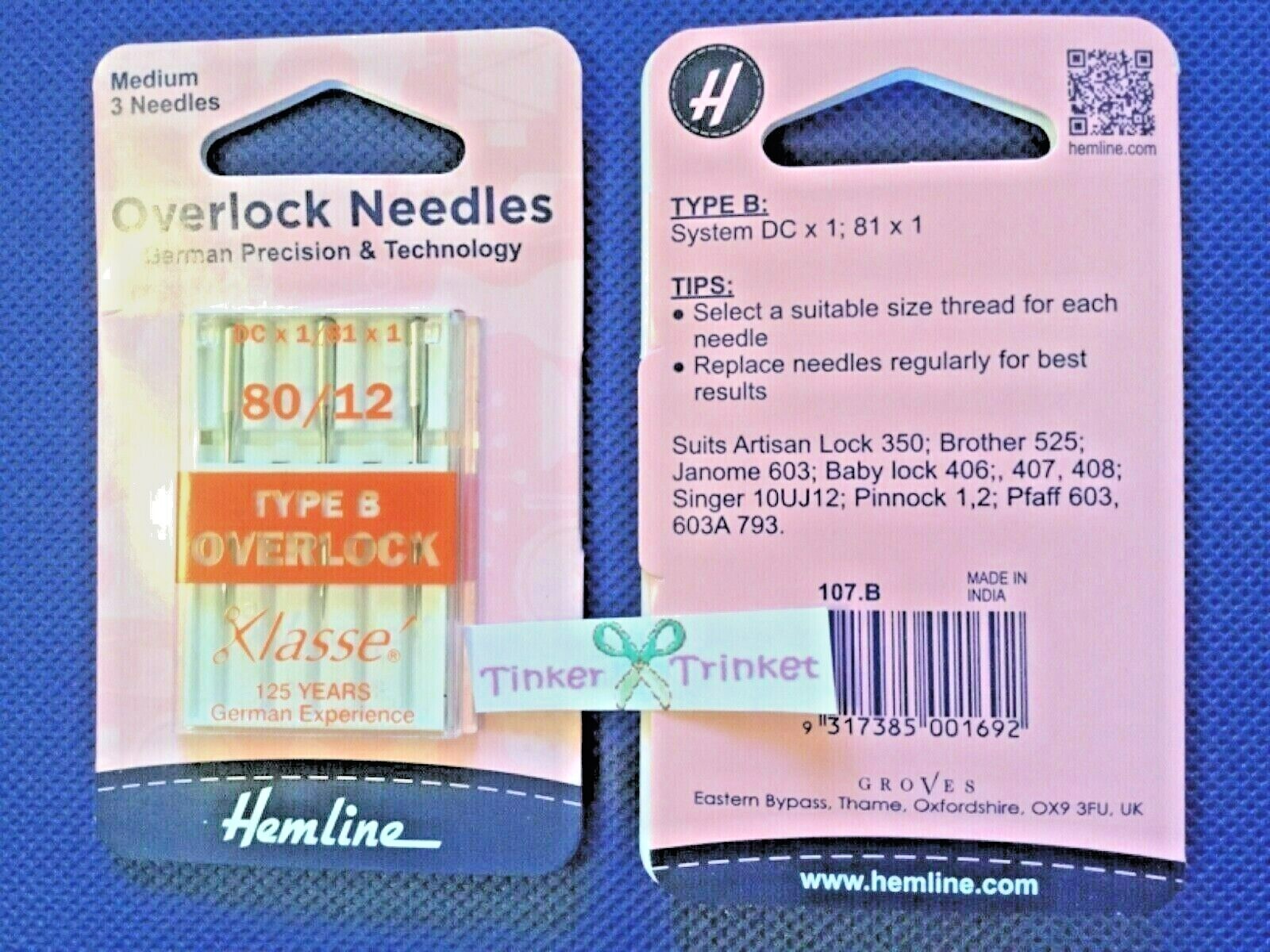 OVERLOCK SERGER Sew Machine Needles 2020 2054 HAx1 1SP DCx1 16x75 705H