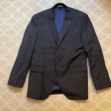 Hugo Boss Cotton Blend Navy Blue Traveler Blazer 38R