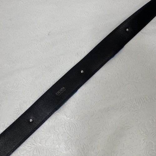 READ Vintage ESCADA Blue Suede Belt Studded w Silver Tone Buckle Size 42 Italy - Picture 13 of 14