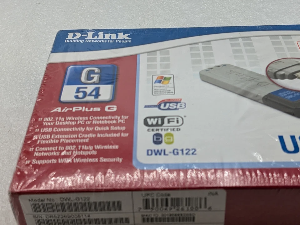 NEW D-Link DWL-G122 Wireless G 802.11g 54Mbps USB Adapter Free Shipping - Image 3 of 4